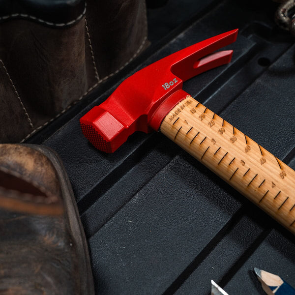 18 oz. Steel Hammer | Hickory Handle Hickory Handle Boss Hammer Co. Milled Straight Red Cerakote®