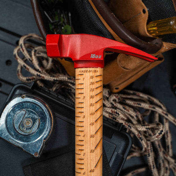 18 oz. Steel Hammer | Hickory Handle Hickory Handle Boss Hammer Co. Smooth Straight Red Cerakote®