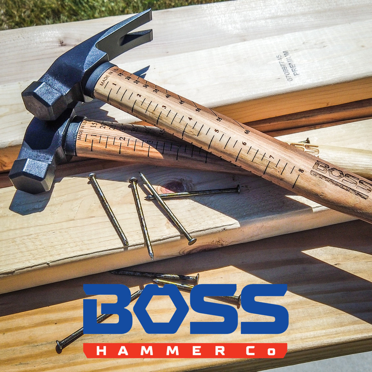 Boss Hammer BH10T1H114S - 10 oz Titanium Hybrid Hammer - Hickory Handle Smooth Face