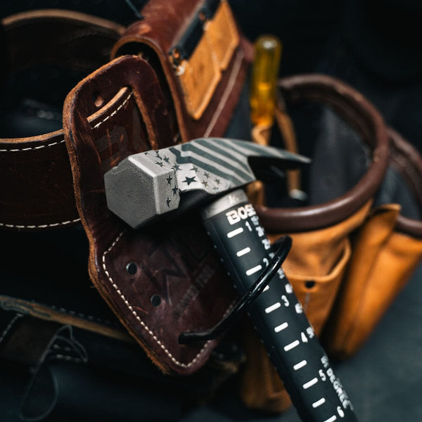 AMERICAN FLAG CUSTOM | Titanium Hammer Titanium Boss Hammer Co. 12 oz Milled Hickory Handle