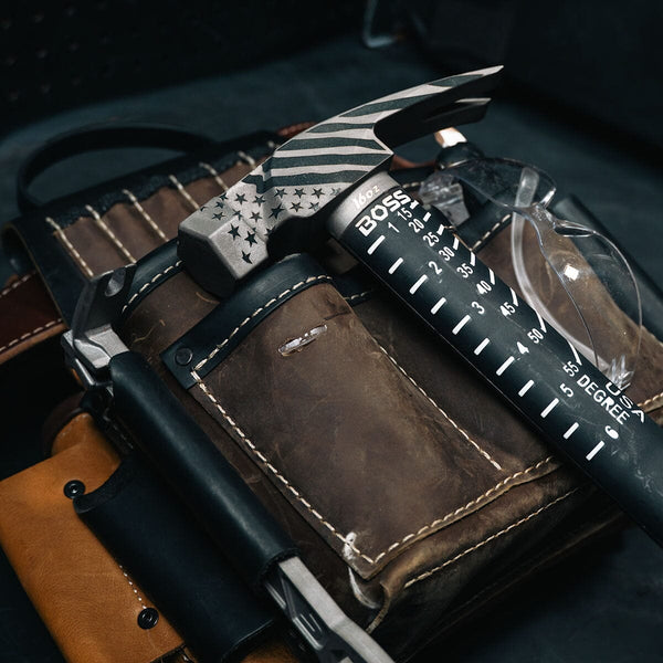 AMERICAN FLAG CUSTOM | Titanium Hammer Titanium Boss Hammer Co. 16 oz Smooth Hickory Handle