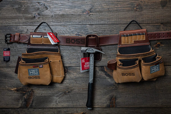BOSS Edition Leather Super Framer Tool Belt Tool Bag Boss Hammer Co.