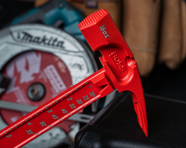 Custom Pro Plus Titanium Hammer Titanium Boss Hammer Co. 16 oz Milled Face Red