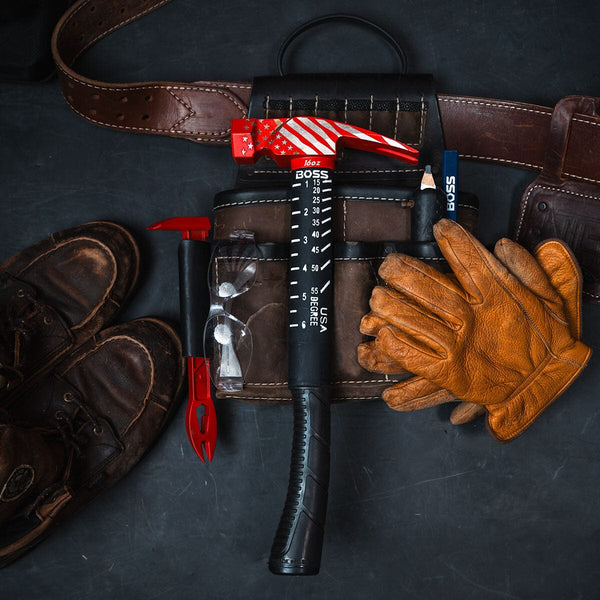 Let Freedom Swing- Flag Engraved Red Cerakote® Titanium Hammer | Fiberglass Handle Titanium Boss Hammer Co. 14 oz Titanium Smooth