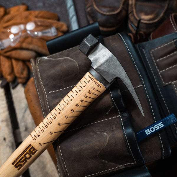 *METRIC* 18 oz. SteelHammer | Hickory Handle Hickory Handle Boss Hammer Co. Milled Curved handle