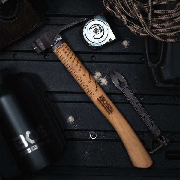 16 oz. Steel Hammer | Hickory Handle Hickory Handle Boss Hammer Co. Curved 