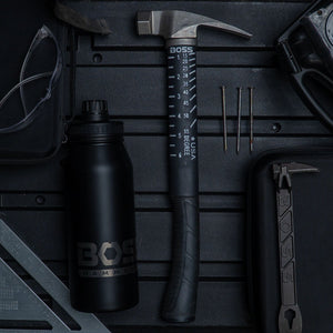 18 oz. Steel Hammer | Poly-Fiberglass Handle Hammer Boss Hammer Co. Milled Steel 