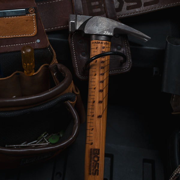 22 oz. Steel Hammer | Hickory Handle Hickory Handle Boss Hammer Co. Curved Smooth Steel