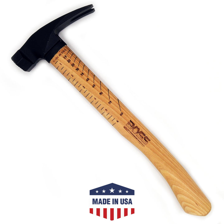 Blemished Steel Hammers/ Poly-fiberglass or Hickory handles Hammer Boss Hammer Co. 18 oz Steel / 16" Hickory Handle / Smooth face (Black) 