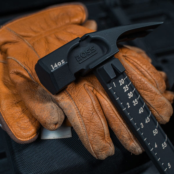 Custom Pro Plus Titanium Hammer Titanium Boss Hammer Co. 14 oz Smooth Face Black 