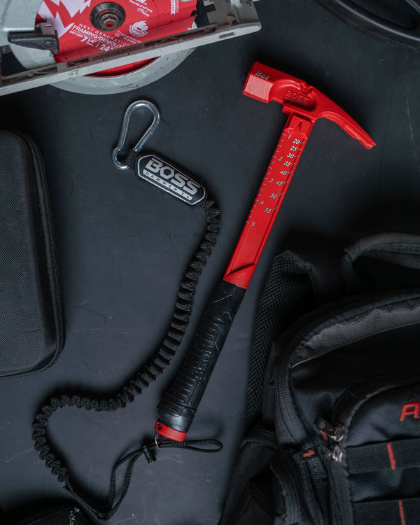 Custom Pro Plus Titanium Hammer Titanium Boss Hammer Co. 16 oz Smooth Face Red 