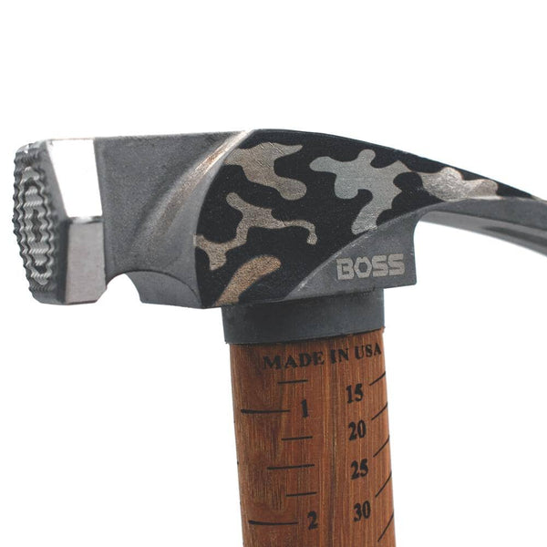 Hickory Hammer | Blemished Titanium Boss Hammer Co. 12 oz Titanium Black Camo Head/ Milled Face 