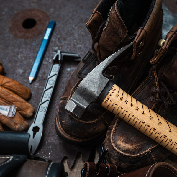 *METRIC* 18 oz. SteelHammer | Hickory Handle Hickory Handle Boss Hammer Co. Smooth Curved handle 