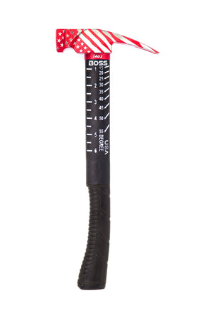 Custom Engraved Red Cerakote® Titanium Hammer | Fiberglass Handle Titanium Boss Hammer Co. 14 oz Titanium Milled 